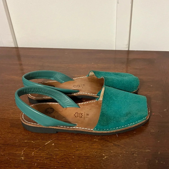 Avarcas Made in Brazil green leather sandals size 7 - Picture 4 of 8